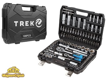 Набор головок и бит 108пр. TREK (1/4", 1/2", 6 граней) (TR13108)