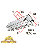 Планка Т-12 "угол наружный" цветная 3,05м