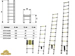 Лестница телескопическая 1-секц. алюм. 260см, 9 ступ. 6,4кг STARTUL (ST9734-026)