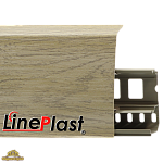 Плинтус LinePlast 85 мм Дуб Кантри серый LS008